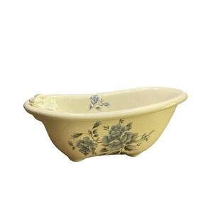 VB Athena Soap Dish, Clawfoot Bathtub, Ceramic,‎ Floral Design, Vintage